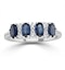 Sapphire 5 x 3mm And Diamond 9K White Gold Ring  A4452 - image 2
