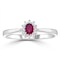 Ruby 4 x 3mm And Diamond 9K White Gold Ring - image 2