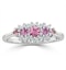 Pink Sapphire and 0.12ct Diamond Ring 9K White Gold - image 3