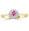 Pink Sapphire and 0.07ct Diamond Ring 9K Yellow Gold - image 2