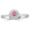 Pink Sapphire and 0.07ct Diamond Ring 9K White Gold - image 2