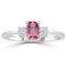 9K White Gold Diamond Pink Sapphire Ring 0.06ct - image 2