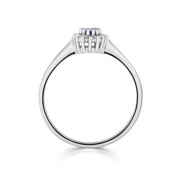 Tanzanite 5 x 3mm And Diamond 9K White Gold Ring A4323Y - Image 4