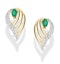 Emerald 4 x 3mm And Diamond 9K Yellow Gold Earrings - image 1